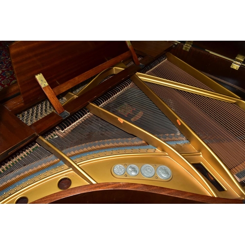 353 - ALLISON OF LONDON, A MAHOGANY PETITE BABY GRAND PIANO, serial number unknown, supplied by Harrods of... 