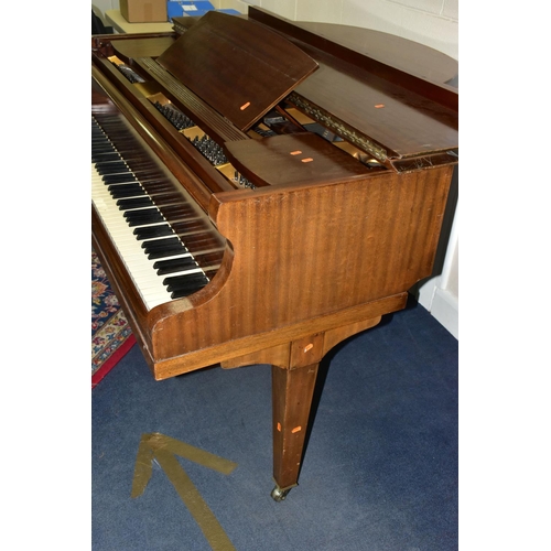 353 - ALLISON OF LONDON, A MAHOGANY PETITE BABY GRAND PIANO, serial number unknown, supplied by Harrods of... 