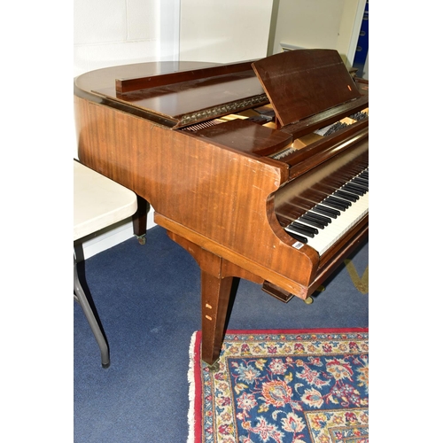 353 - ALLISON OF LONDON, A MAHOGANY PETITE BABY GRAND PIANO, serial number unknown, supplied by Harrods of... 