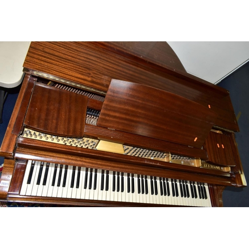 353 - ALLISON OF LONDON, A MAHOGANY PETITE BABY GRAND PIANO, serial number unknown, supplied by Harrods of... 