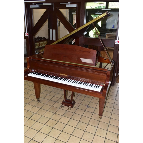 354 - W HOFFMANN (c1975) A GLOSS MAHOGANY PARLOR GRAND PIANO, the lid enclosing the serial number 104286, ... 