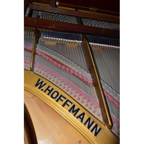 354 - W HOFFMANN (c1975) A GLOSS MAHOGANY PARLOR GRAND PIANO, the lid enclosing the serial number 104286, ... 