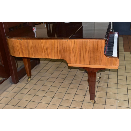 354 - W HOFFMANN (c1975) A GLOSS MAHOGANY PARLOR GRAND PIANO, the lid enclosing the serial number 104286, ... 