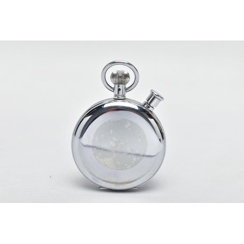 38 - A 'HEUER' SPLIT SECONDS POCKET STOPWATCH, a hand wound movement, round white dial signed 'Heuer', Ar... 