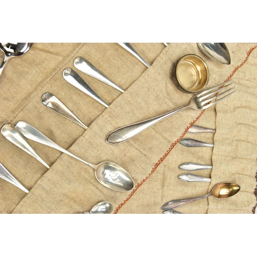 48 - A QUANTITY OF WHITE METAL SPOONS, ETC, MOST STAMPED 800, including a set of twelve large teaspoons, ... 