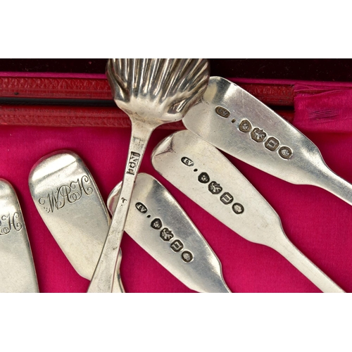 69 - A PARCEL OF  LATE 18TH, 19TH AND 20TH CENTURY SILVER FLATWARE AND CUTLERY, including a pair of Georg... 