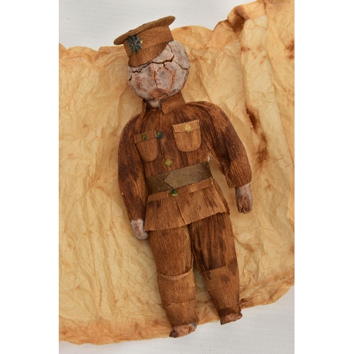 226 - AN EARLY 20TH CENTURY WW1 CHOCOLATE SOLDIER, POSSIBLY BY PASCALLS, CIRCA 1916, the moulded figure dr... 