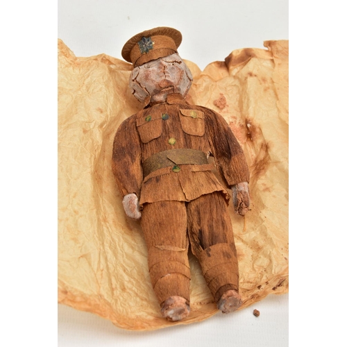 226 - AN EARLY 20TH CENTURY WW1 CHOCOLATE SOLDIER, POSSIBLY BY PASCALLS, CIRCA 1916, the moulded figure dr... 