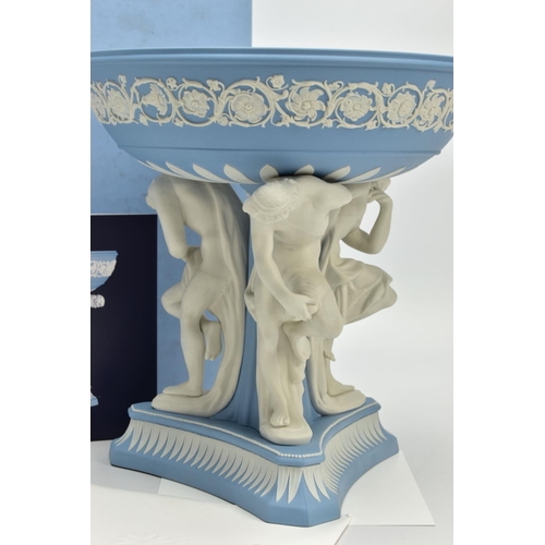 233 - A BOXED WEDGWOOD MASTERPIECE COLLECTION LIMITED EDITION PALE BLUE JASPERWARE MICHELANGELO BOWL, no.7... 