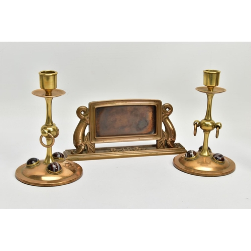 259 - A COLLECTION OF 19TH AND EARLY 20TH CENTURY TREEN, METALWARE, ETC, comprising an Art Nouveau bronze ... 