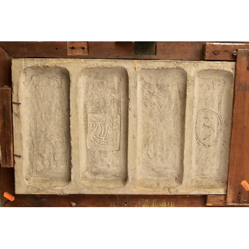 268 - A DELLA ROBBIA THREE SECTION RECTANGULAR PLAQUE MOULDED IN RELIEF WITH A PROCESSION OF CHILDREN THRO... 