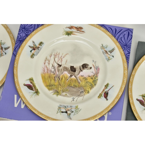 271 - A BOXED SET OF SIX WEDGWOOD LIMITED EDITION BONE CHINA' SPORTING DOGS' PLATES, no.129 / 200, printed... 