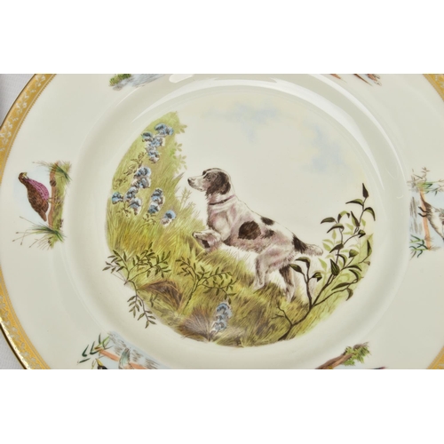 271 - A BOXED SET OF SIX WEDGWOOD LIMITED EDITION BONE CHINA' SPORTING DOGS' PLATES, no.129 / 200, printed... 