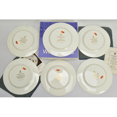 271 - A BOXED SET OF SIX WEDGWOOD LIMITED EDITION BONE CHINA' SPORTING DOGS' PLATES, no.129 / 200, printed... 