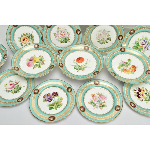 274 - A VICTORIAN COALPORT TWIN HANDLED OVAL PLATTER AND A VICTORIAN PORCELAIN PART DESSERT SERVICE, the C... 