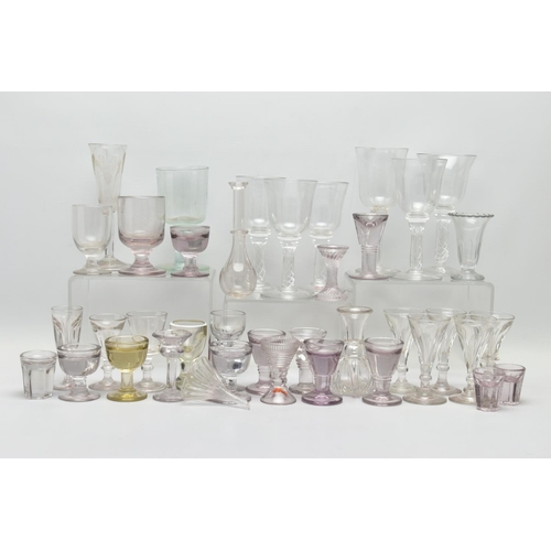 276 - A COLLECTION OF ASSORTED LATE 18TH, 19TH AND 20TH CENTURY GLASSWARE, including a late 18th century a... 