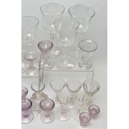 276 - A COLLECTION OF ASSORTED LATE 18TH, 19TH AND 20TH CENTURY GLASSWARE, including a late 18th century a... 