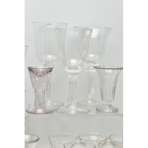 276 - A COLLECTION OF ASSORTED LATE 18TH, 19TH AND 20TH CENTURY GLASSWARE, including a late 18th century a... 