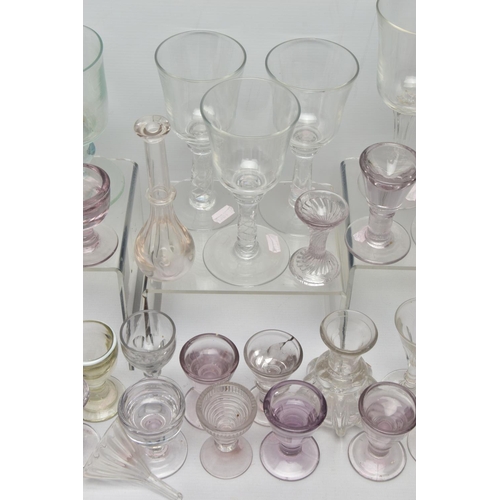 276 - A COLLECTION OF ASSORTED LATE 18TH, 19TH AND 20TH CENTURY GLASSWARE, including a late 18th century a... 