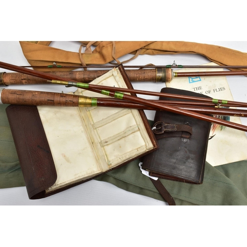 302 - ANGLING INTEREST: a two section Hardy Wanless 4lb Line Rod, No. G10560, 36cm cork handle, with a Har... 