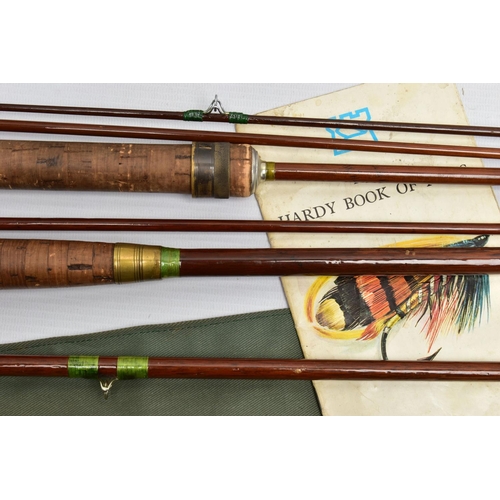 302 - ANGLING INTEREST: a two section Hardy Wanless 4lb Line Rod, No. G10560, 36cm cork handle, with a Har... 