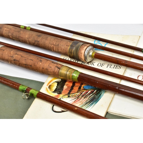 302 - ANGLING INTEREST: a two section Hardy Wanless 4lb Line Rod, No. G10560, 36cm cork handle, with a Har... 