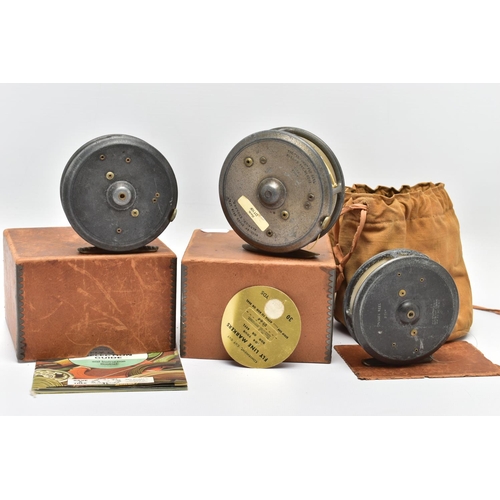 306 - THREE HARDY FISHING REELS, comprising The 'St John' Fly Reel, size 3 7/8 inches, Pat No.9261, The Un... 