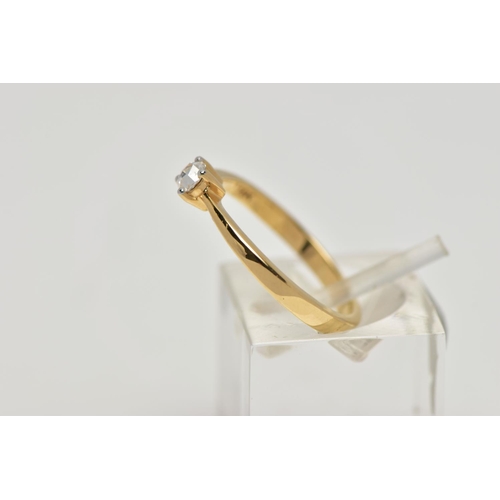105 - AN 18CT GOLD DIAMOND SINGLE STONE RING, a rose cut diamond approximately 0.10ct, colour assessed H-I... 