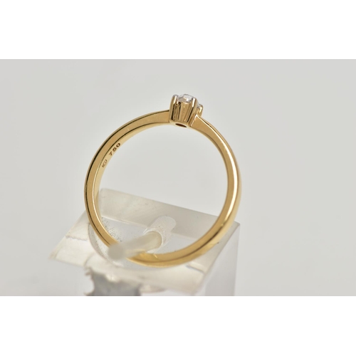 105 - AN 18CT GOLD DIAMOND SINGLE STONE RING, a rose cut diamond approximately 0.10ct, colour assessed H-I... 