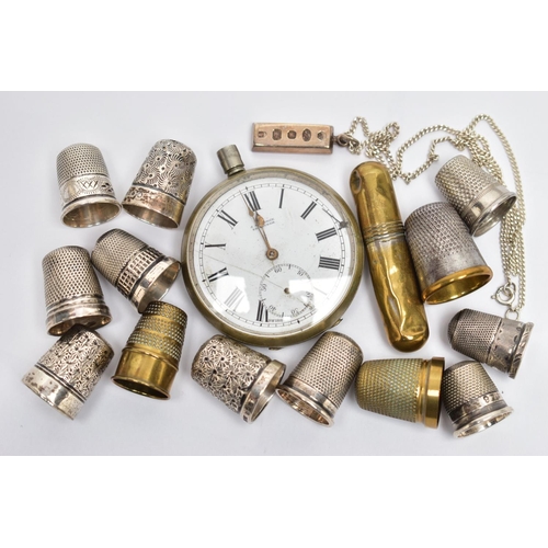 109 - AN ASSORTMENT OF SILVER AND WHITE METAL ITEMS, to include five silver late 19th to early 20th centur... 