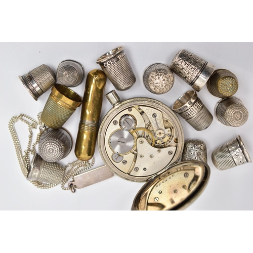 109 - AN ASSORTMENT OF SILVER AND WHITE METAL ITEMS, to include five silver late 19th to early 20th centur... 
