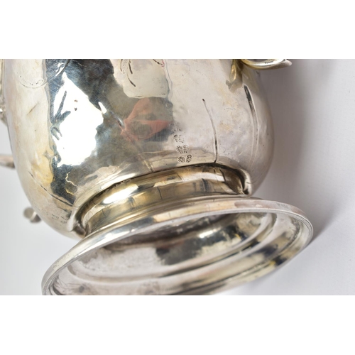 119 - A GEORGE III SILVER LOVING CUP, bell shape body with embossed and chased floral and swag design with... 