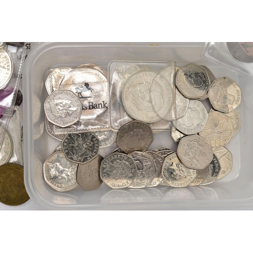 68 - A PLASTIC BOX OF MAINLY UK AND WORLD 20TH AND 21ST CENTURY COINAGE, to include over £30 of current f... 