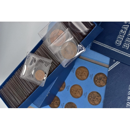 69 - A BOX  CONTAINING UK AND WORLD COINS, to include several Whitman coin folders Some containing silver... 