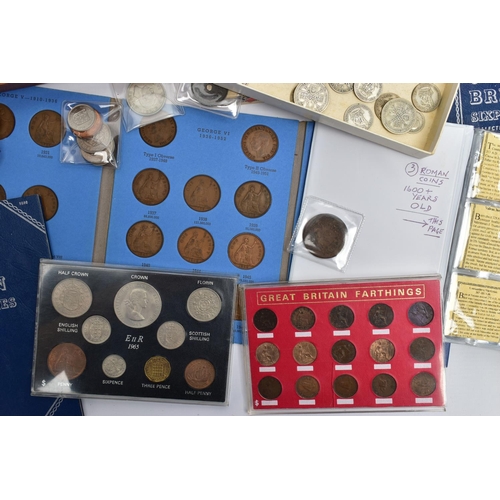 69 - A BOX  CONTAINING UK AND WORLD COINS, to include several Whitman coin folders Some containing silver... 