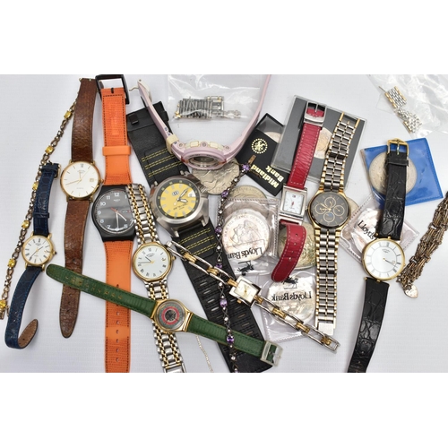 105 - ASSORTED WRISTWATCHES AND JEWELLERY, to include ladies and gents wristwatches with names to include ... 