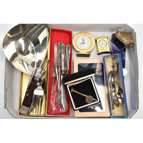 111 - A SELECTION OF SILVER AND VARIOUS METAL ITEMS, to include a mid 20th century silver dolls house Cher... 