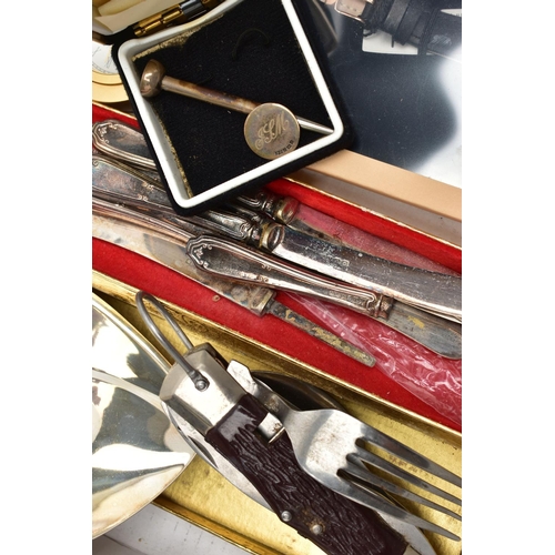 111 - A SELECTION OF SILVER AND VARIOUS METAL ITEMS, to include a mid 20th century silver dolls house Cher... 