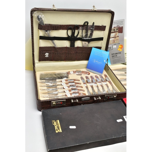 119 - A CASE OF 'BACHMAYER S.L.G' KNIVES, an eleven piece set of 'Bachmayer S.L.G' kitchen knives, each kn... 