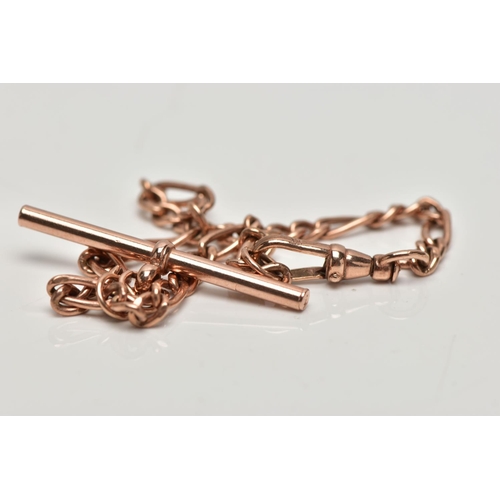 12 - A 9CT GOLD CURB LINK BRACELET, rose gold bracelet hallmarked 9ct Sheffield import, fitted with a lob... 