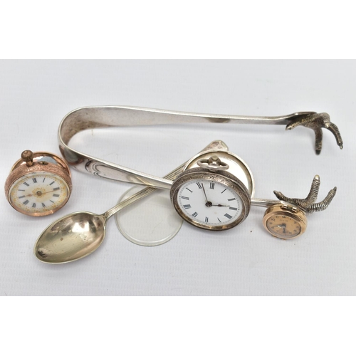 136 - A 9CT GOLD WATCH HEAD, A YELLOW METAL OPEN FACE POCKET WATCH AND OTHER ITEMS, a rose gold watch head... 