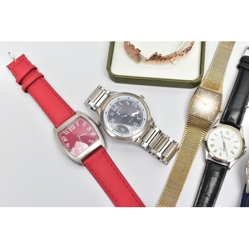 29 - A COLLECTION OF QUARTZ LADYS AND GENTS WRISTWATCHES, included an Accurist wristwatch, blue dial, sta... 