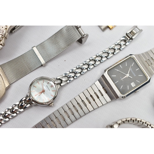 29 - A COLLECTION OF QUARTZ LADYS AND GENTS WRISTWATCHES, included an Accurist wristwatch, blue dial, sta... 