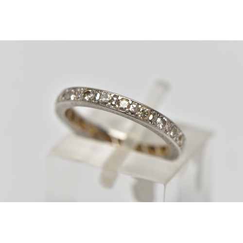 59 - A WHITE METAL FULL ETERNITY BAND, set with round brilliant cut diamonds, estimated total diamond wei... 