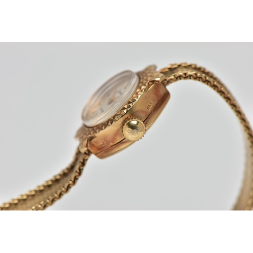 73 - A LADIES 9CT GOLD 'ACCURIST' WRISTWATCH, hand wound movement, round champagne dial signed 'Accurist,... 