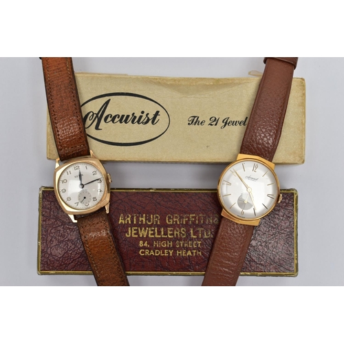 74 - TWO WRISTWATCHES, the first a 9ct gold 'Hefix', hand wound movement, round silver dial signed 'Hefix... 