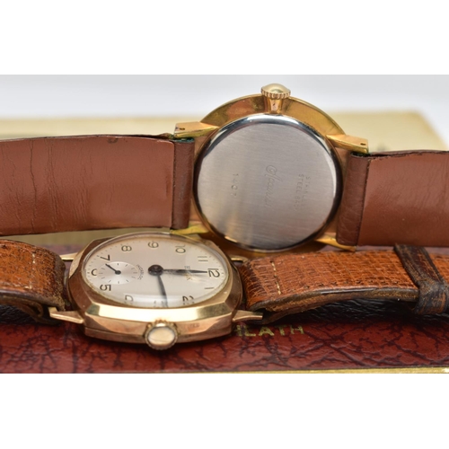 74 - TWO WRISTWATCHES, the first a 9ct gold 'Hefix', hand wound movement, round silver dial signed 'Hefix... 