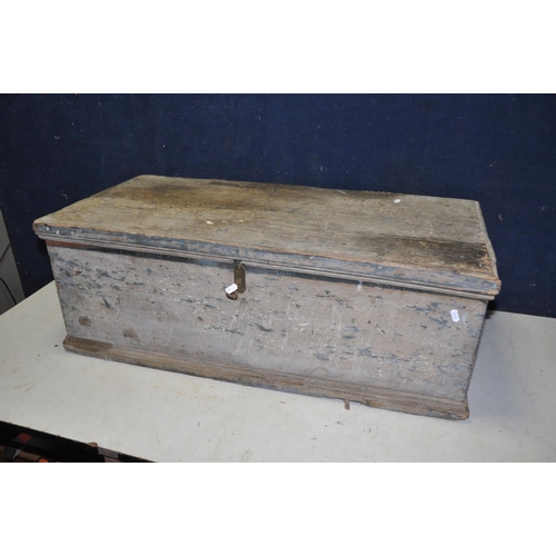 1269 - A BESPOKE WOODEN TOOLCHEST with metal handle, lock and key