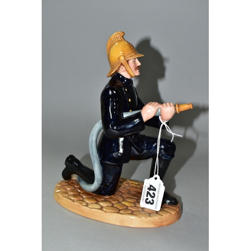 423 - A ROYAL DOULTON FIGURINE 'FIREMAN' HN4411, issued 2002 - 2003, black Royal Doulton Classics backstam... 