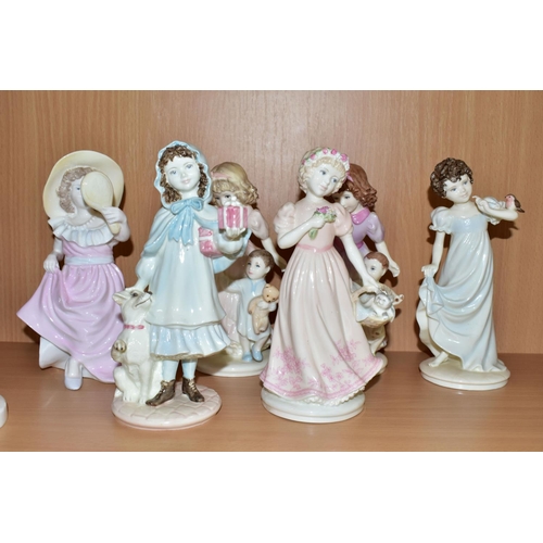 433 - NINE COALPORT FIGURINES OF CHILDREN, comprising six limited edition Barnardo's figurines: 'A Letter ... 